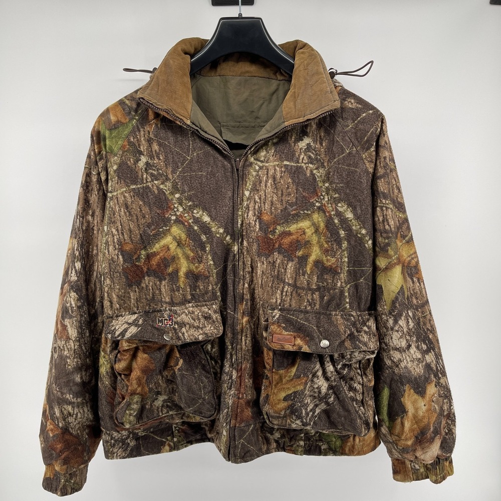 Vintage Woolrich Insulated Reversible Hooded Camo Jacket Large Hunting Outdoor